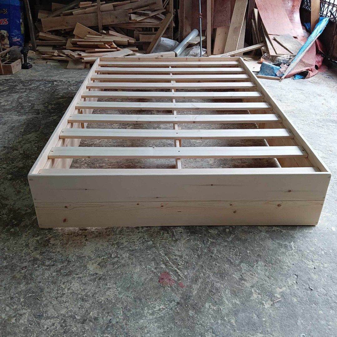 COLLAPSIBLE BOX TYPE BED (NATURAL SMOOTH FINISH) on Carousell