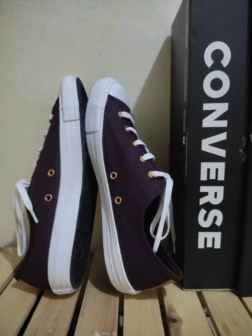 CONVERSE ORIGINAL CONVERSE CTAS DAINTY OX BLACK CHERRY WHITE COFFEE PURPLE SIZE 38 ORIGINAL STORE SPORT STATION GRAND METROPOLITAN LIKE NEW