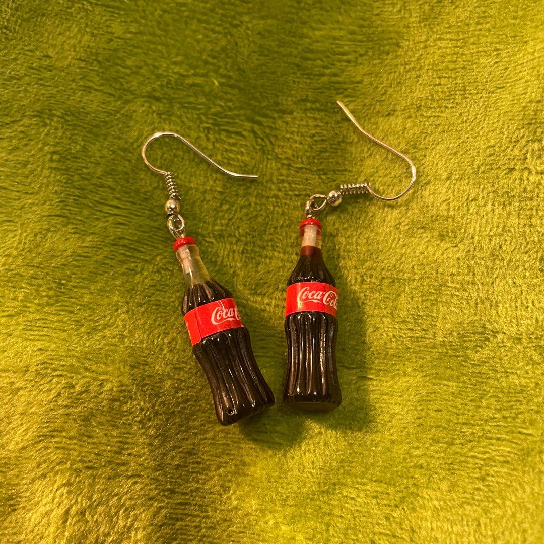 Dangling Y2K Coca Cola Earrings Women s Fashion Jewelry Organisers Earrings on Carousell