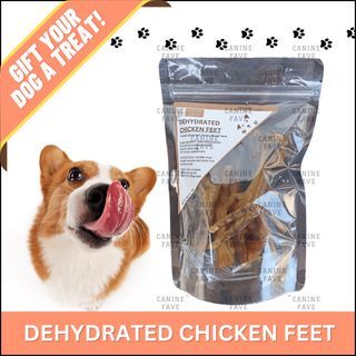 Dehydrated Chicken Feet/ Chicken Feet Jerky Pet Treats | CANINE FAVE | 50g