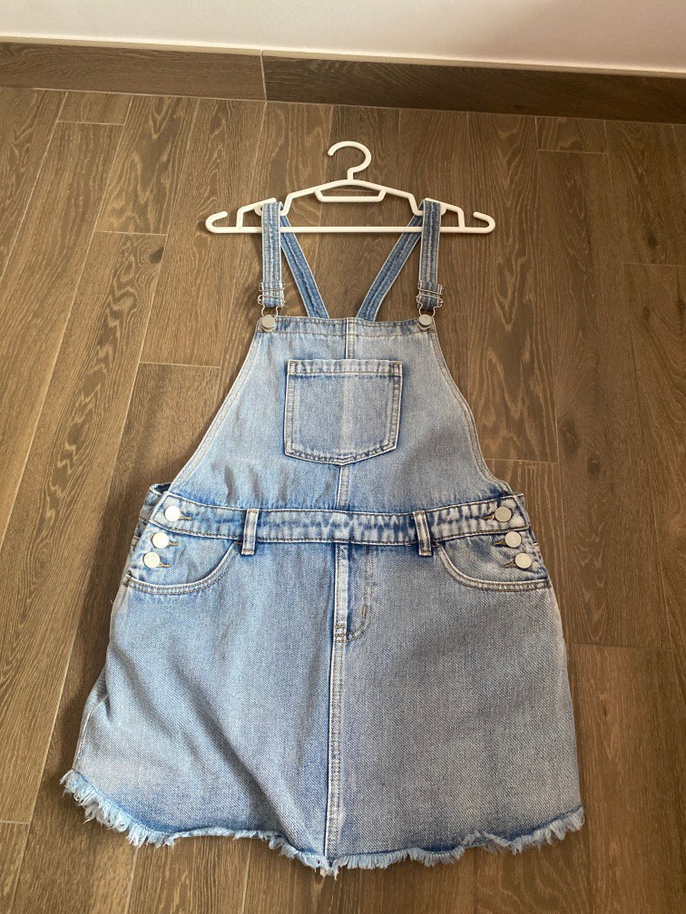 Jean discount skirt overalls