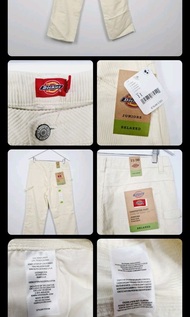 Dickies Girl Juniors Corduroy Carpenter Pants, Pants