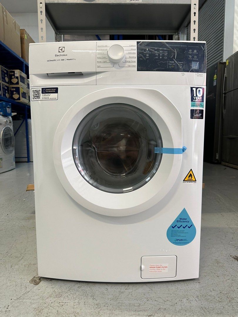 ELECTROLUX 8KG/5KG WASHER DRYER COMBO ULTIMATECARE 300 EWW8024D3WB, TV & Home Appliances