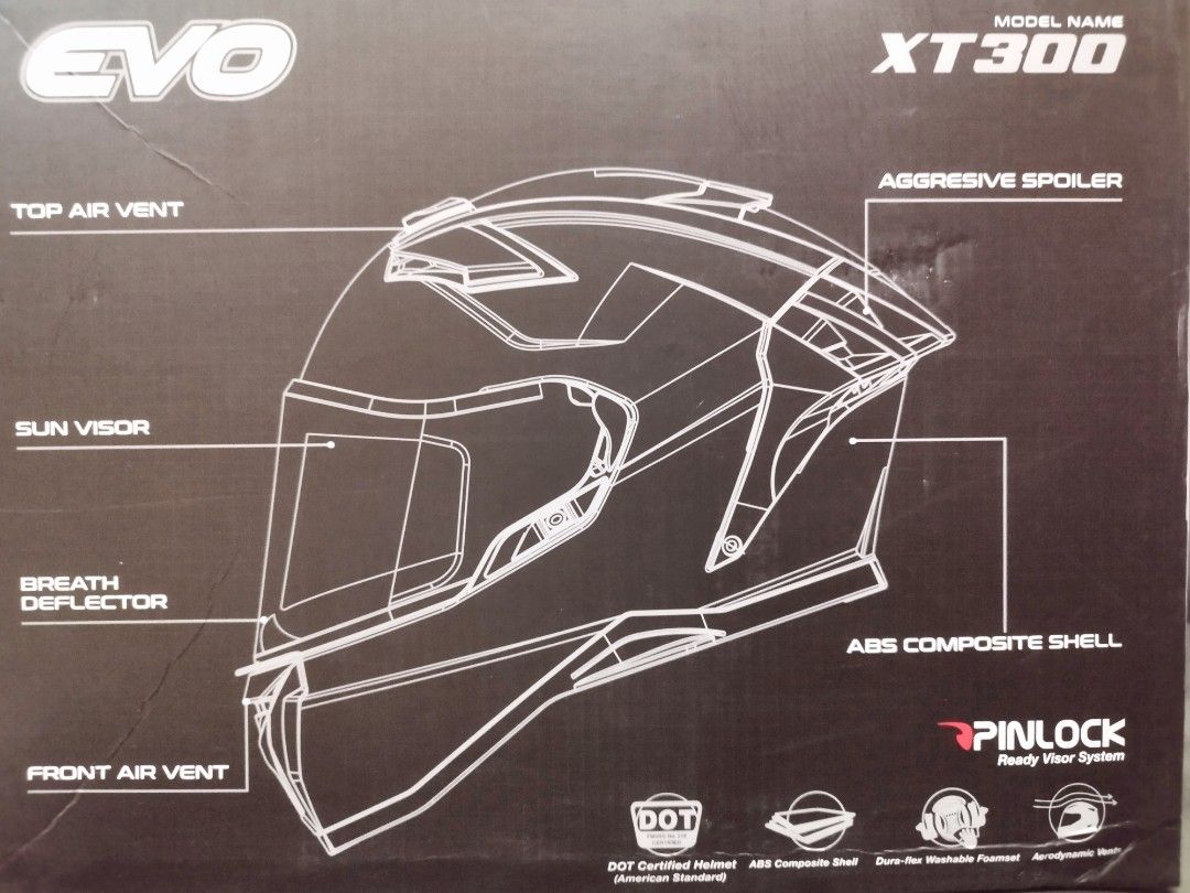 Evo XT300 Full Face Helmet Motorbikes Motorbike Parts