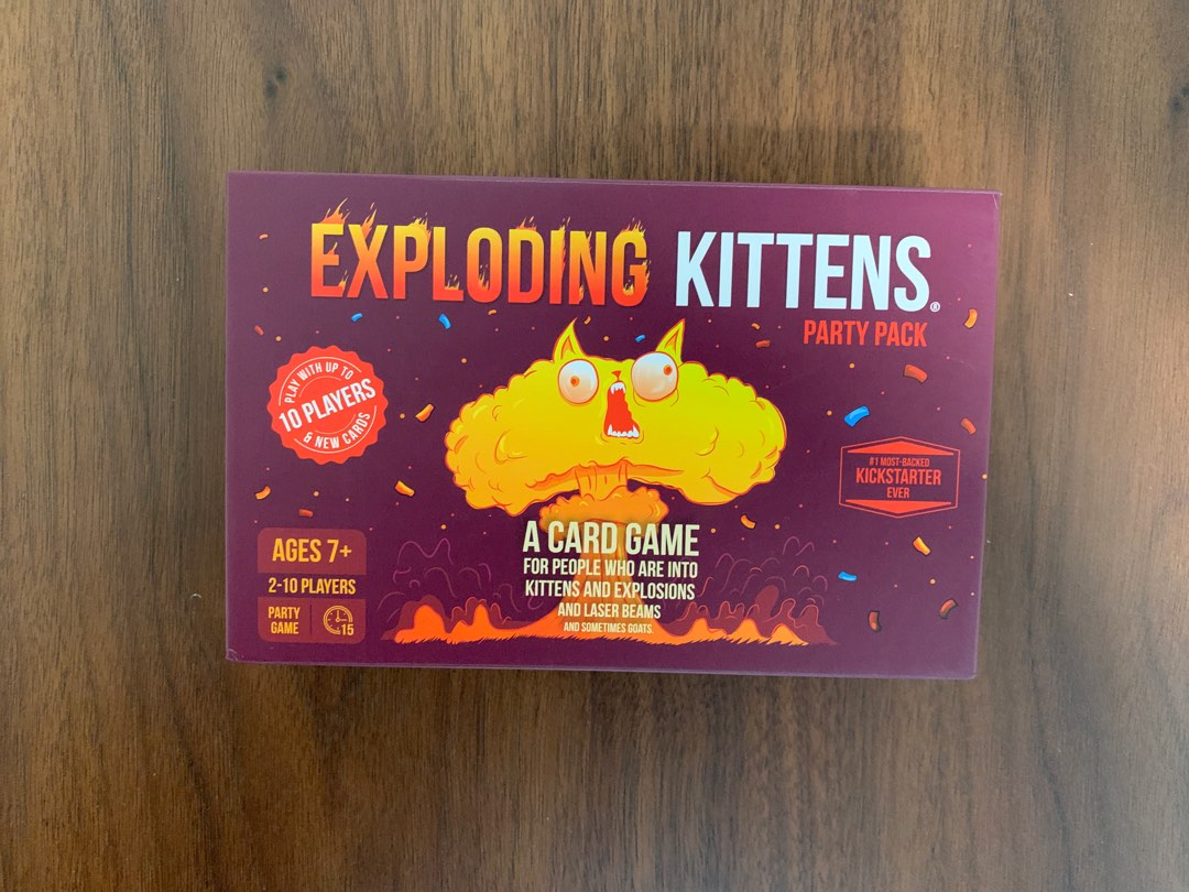 (Authentic) Exploding kittens party pack card game, Hobbies & Toys ...