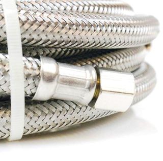 (EXPRESS SHIPPING FREE) LASCO Ice Maker Pipe Supply Line, Braided Stainless Steel, X 1/4-Inch Female Compression