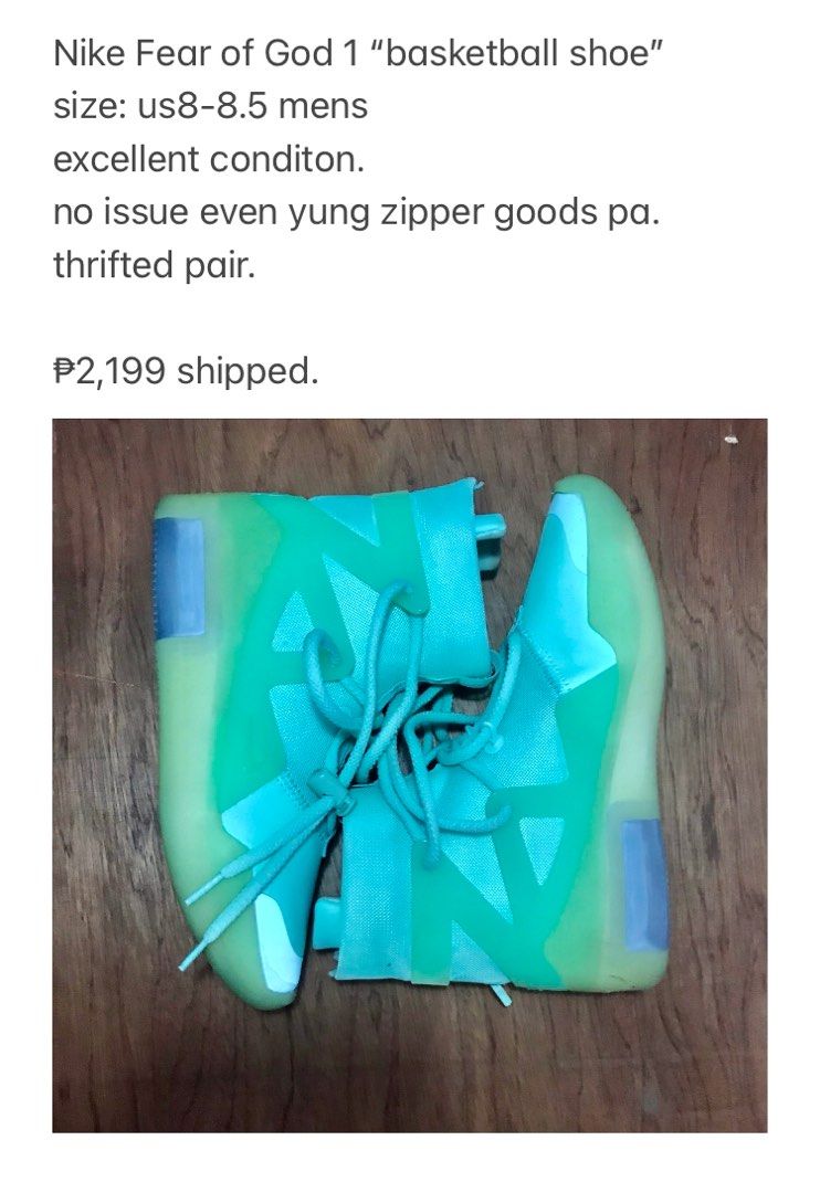 Fear of God 1 Basketball shoe mint green