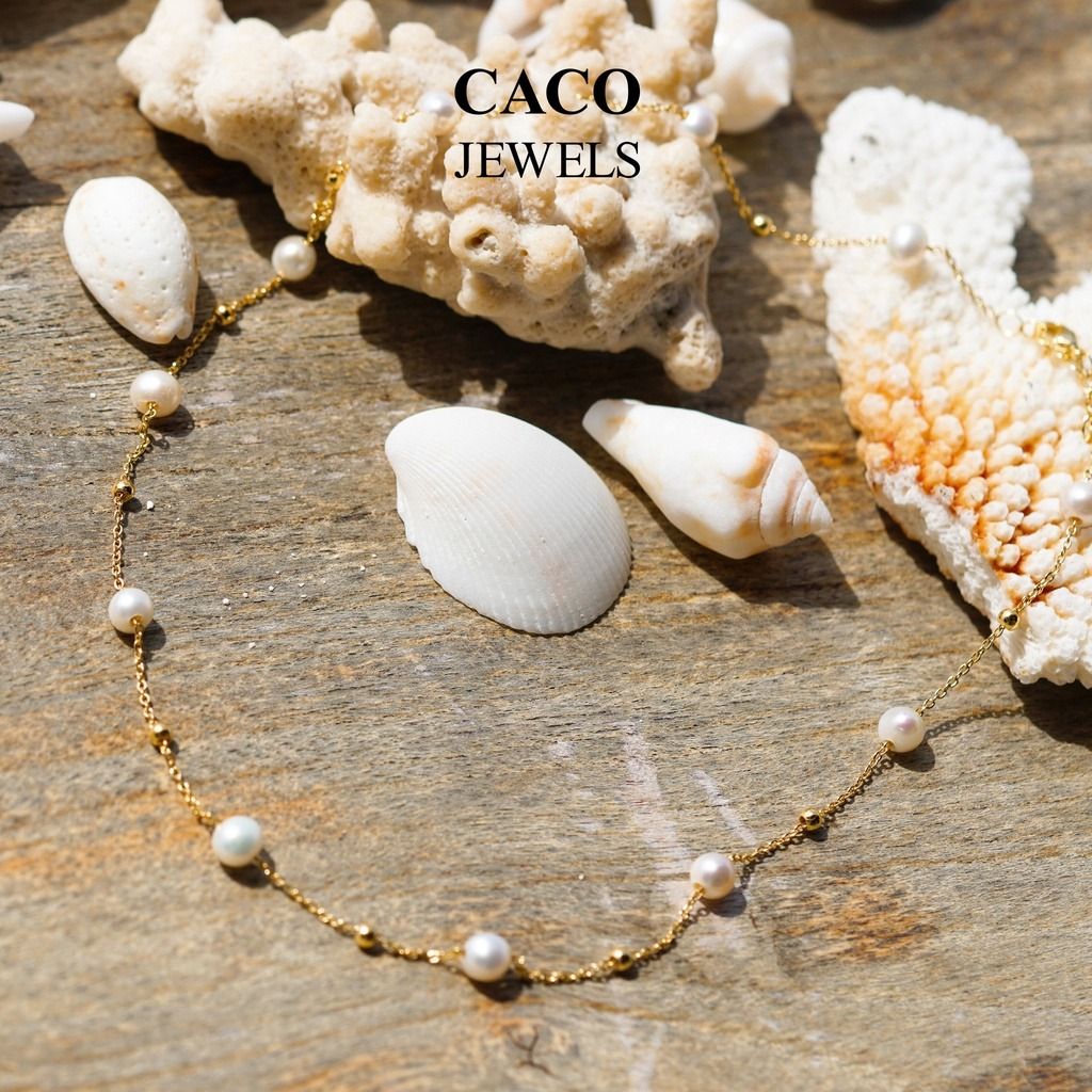 Freshwater Pearl Necklace 18K Gold Plated
