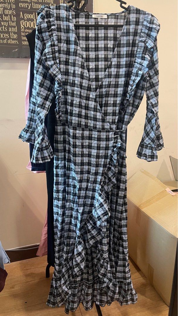 Ganni charron deals wrap dress