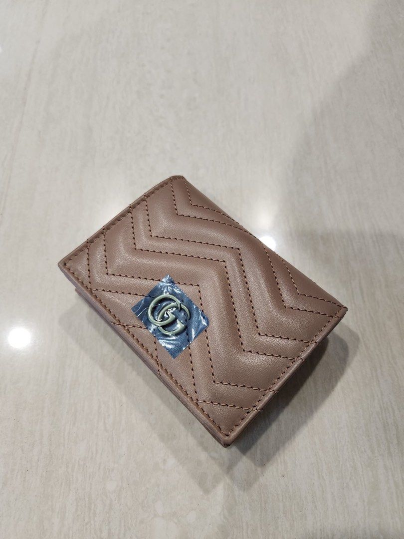 Gg marmont card case dusty pink top