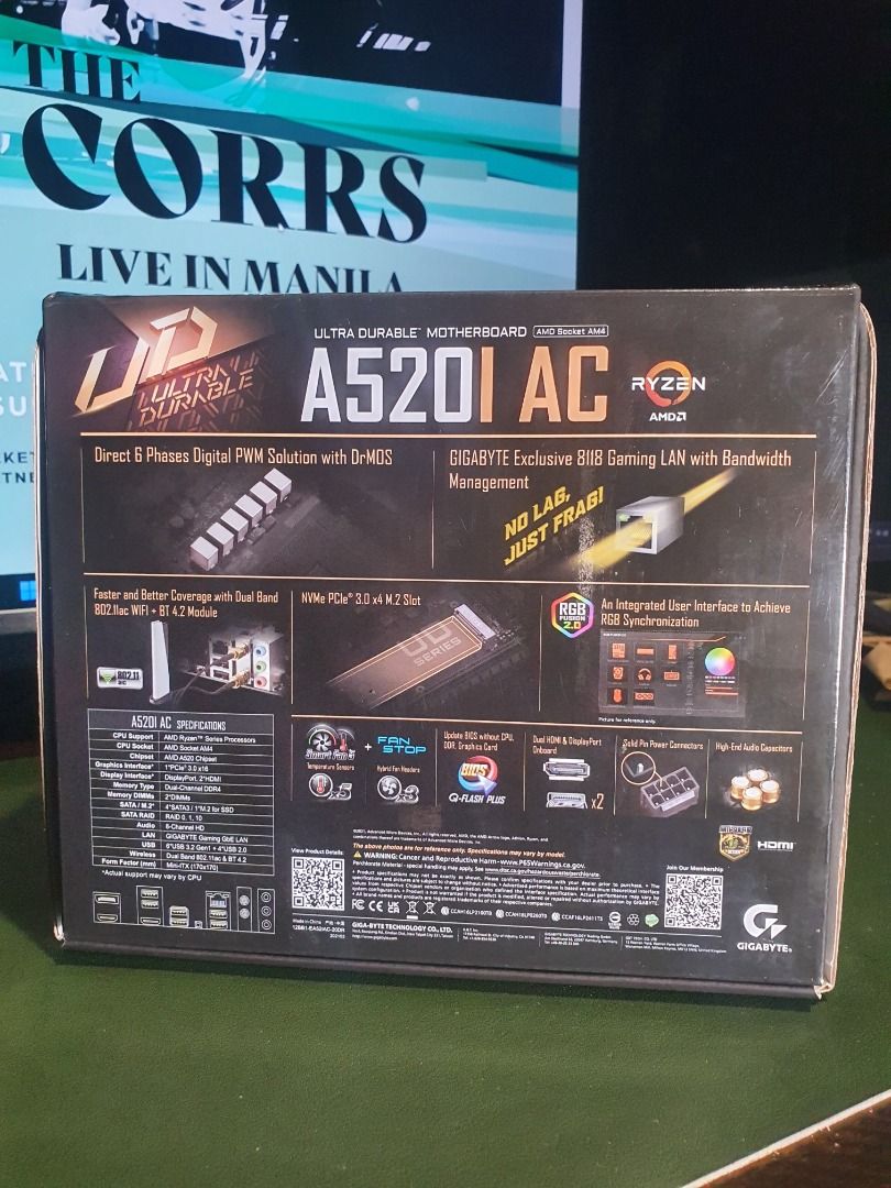 Gigabyte A520I AC Mini ITX Motherboard, Computers & Tech, Parts