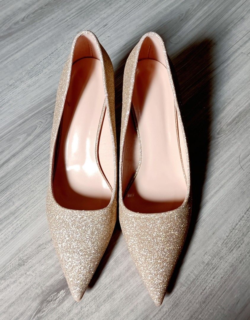 Gold glitter heels store