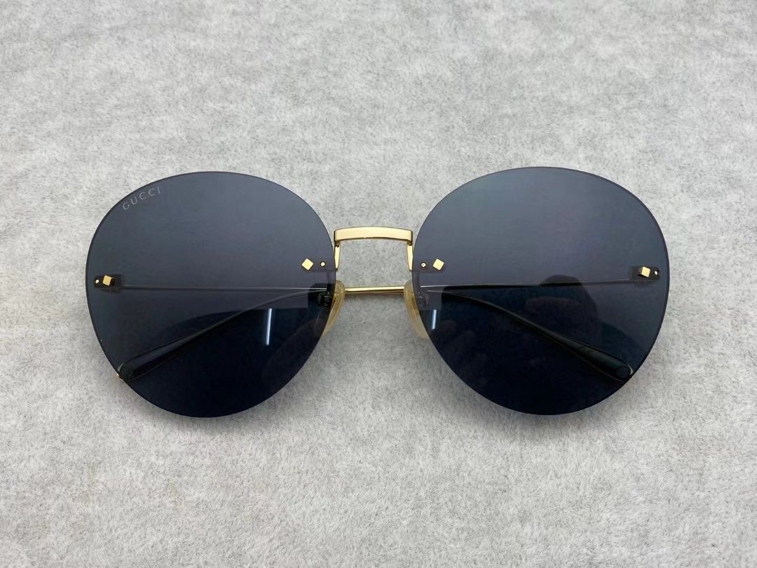 Gucci round rimless sunglasses Women s Fashion Watches Accessories Sunglasses Eyewear on Carousell