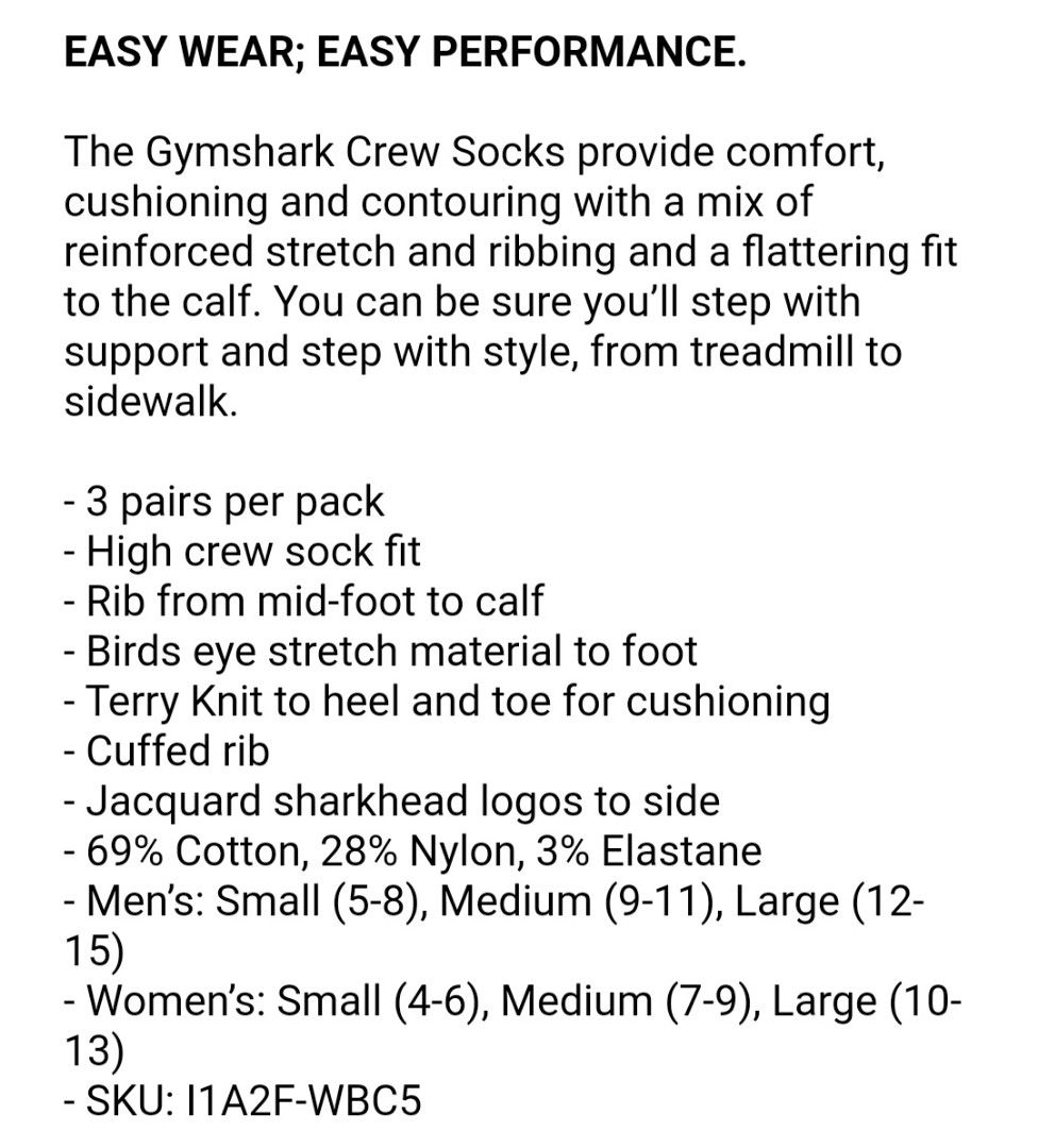 Gymshark Socks, Men's Fashion, Watches & Accessories, Socks on