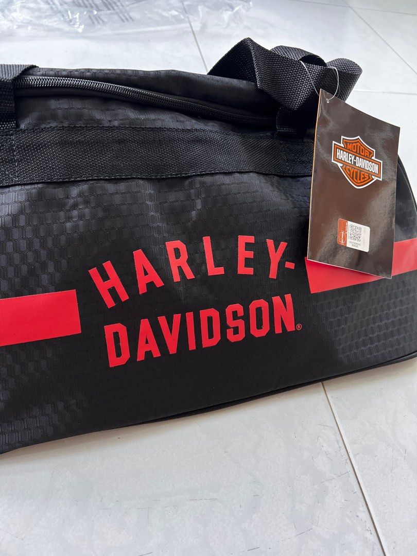 Harley-Davidson Rust Orange #1 Logo Sports Duffel Bag w/Shoulder Strap -  Black