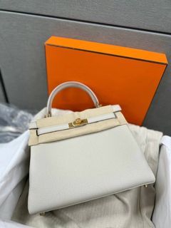 Hermes Kelly 25 Togo vert Rousseau, Luxury, Bags & Wallets on Carousell