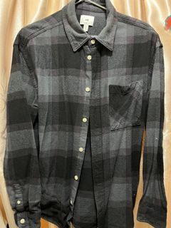 H&M 格仔 relax fit shirt