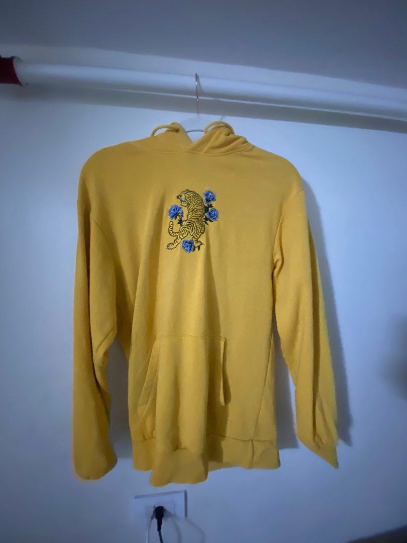 H M Yellow Tiger Pullover Hoodie