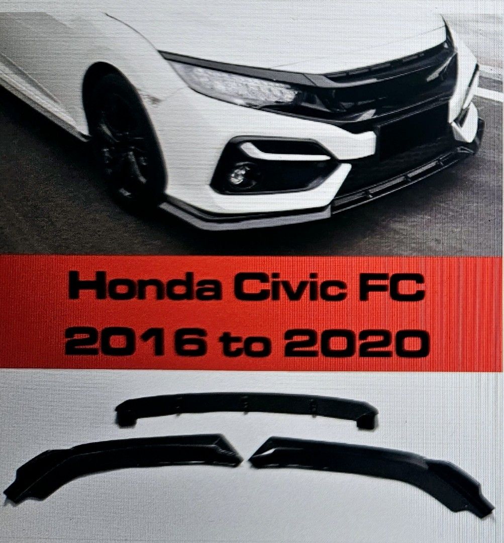 SCITOO Carbon Look Universal Front Bumper Body Kit Spoiler Chin Spoiler
