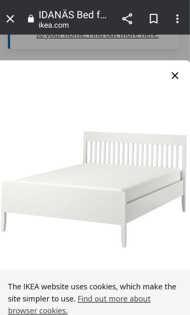 IKEA Queen Size Bed Frame with mattress, Furniture & Home Living