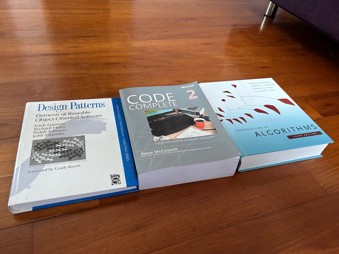 Introduction to Algorithms, Code Complete, Design Patterns, Hobbies