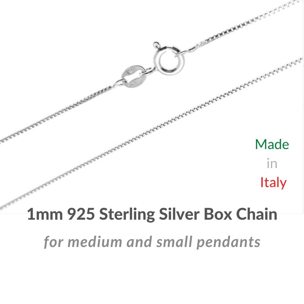 Italy 1 mm 925 Sterling Silver Box Chain. 14 16 18 20 22 24 26 28