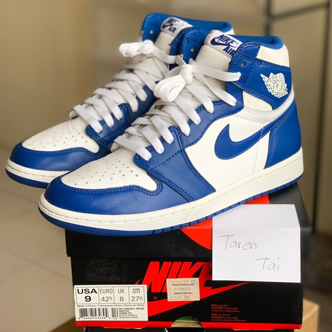 Jordan 1 OG Storm Blue Men s Fashion Footwear Sneakers on Carousell