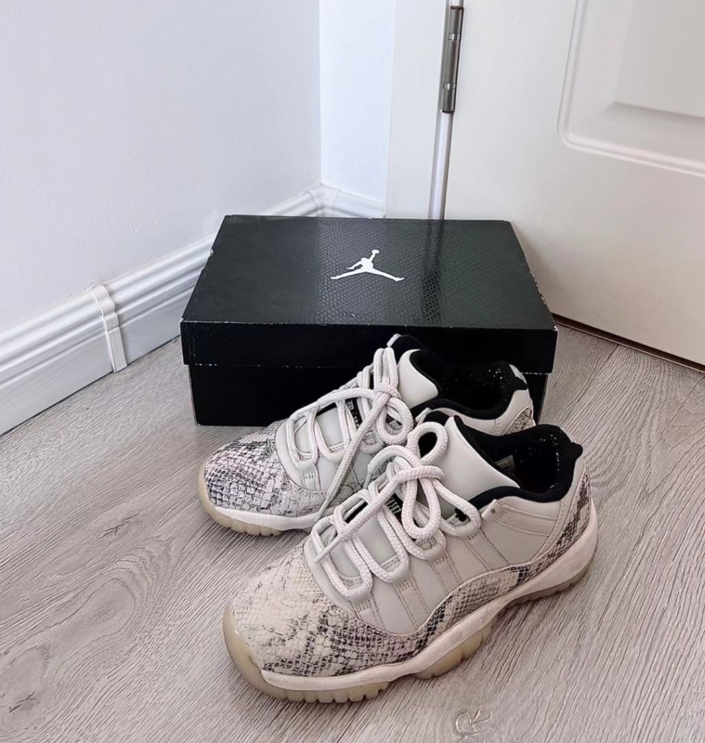 Jordan Air Jordan 11 Low Snakeskin Light Bone GS 白色, 運動產品