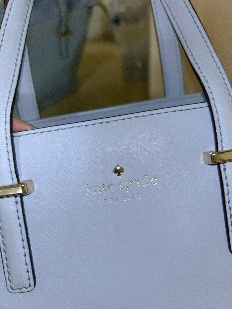 Kate Spade Light Blue Textured Leather Top Handle Bag with Crossbody S –  The Hangout