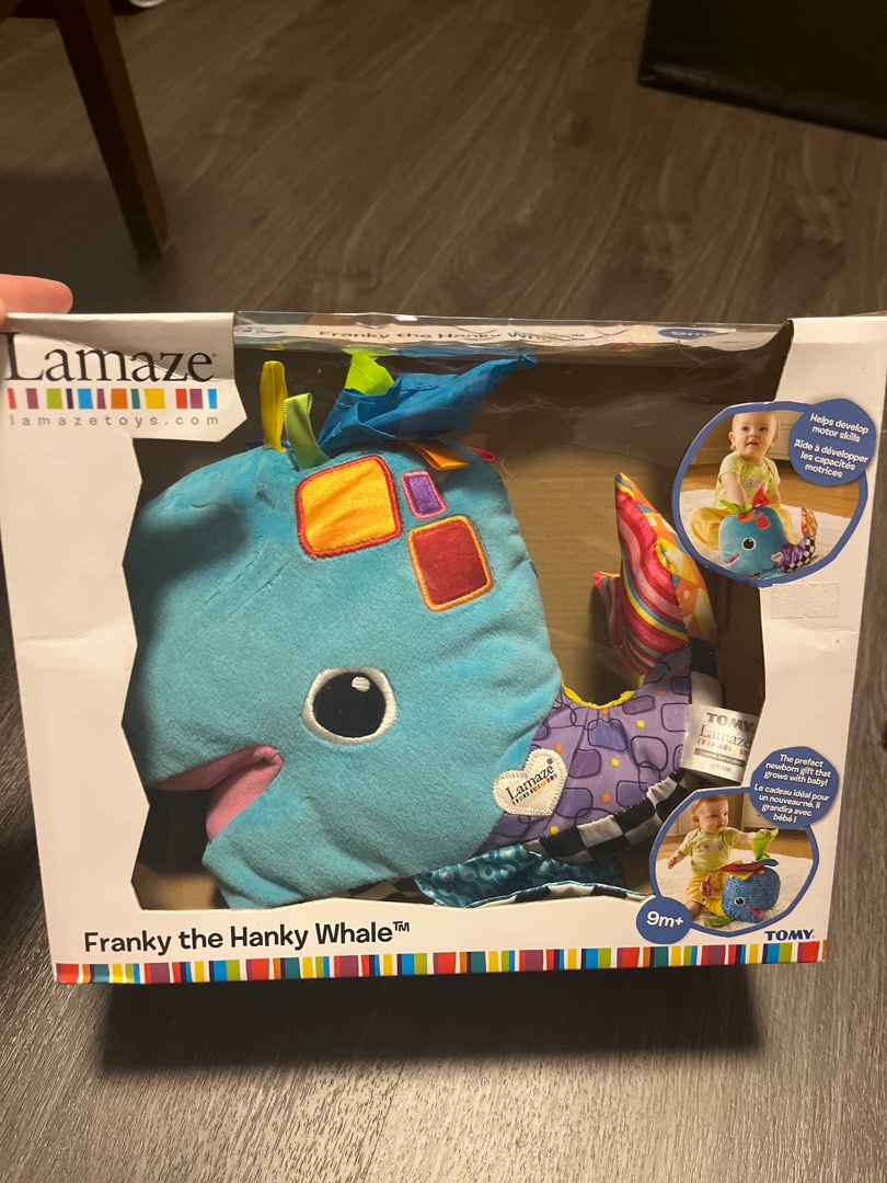 Lamaze Sensory Gross Motor Toy for Infants Franky the Hanky Whale