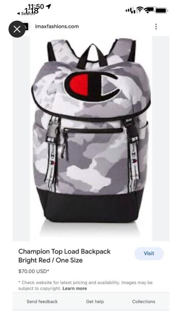 特價Last one 有吊牌- Champion grey camouflage Back pack school