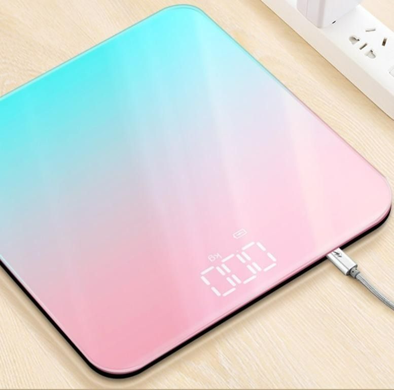 LED Display Rechargeable Bathroom Digital Weighing Scale Gradient ...