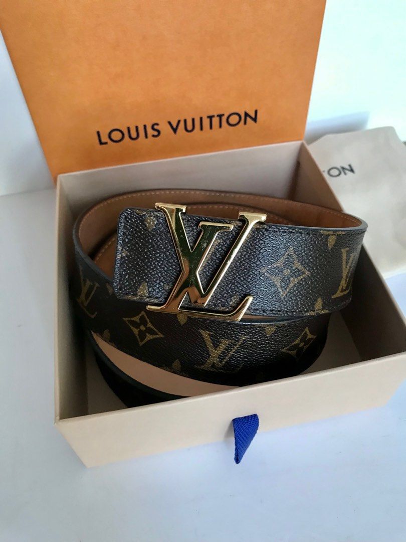 Louis Vuitton Monogram Gold Buckle Genuine Leather Black, Men's Fashion,  Watches & Accessories, Belts on Carousell