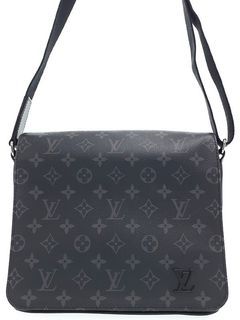 Authenticated Used Louis Vuitton District PM NM Men's Shoulder Bag M44000  Monogram Eclipse (Black) 