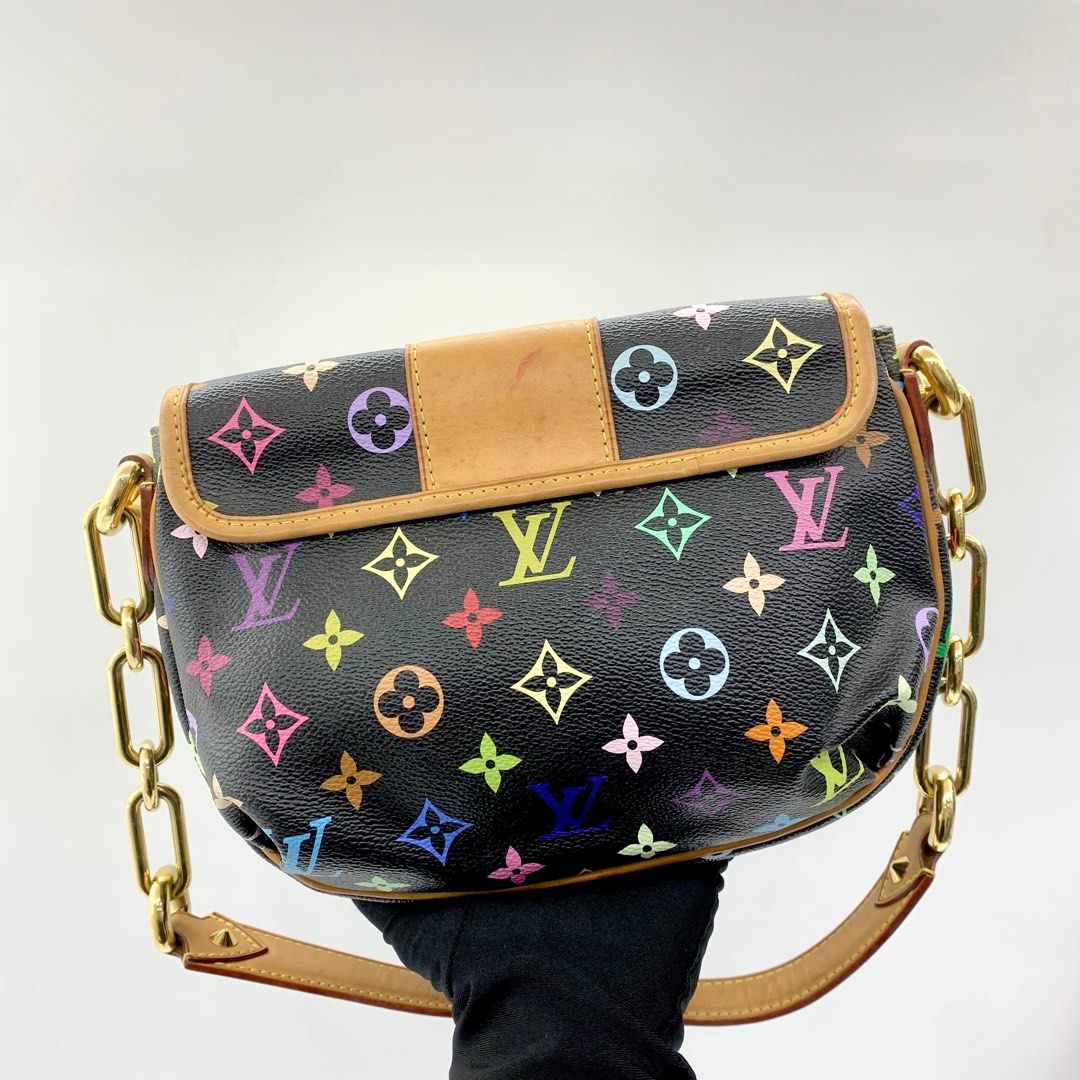 LOUIS VUITTON Monogram Multicolor Patty Shoulder Bag Black M40306