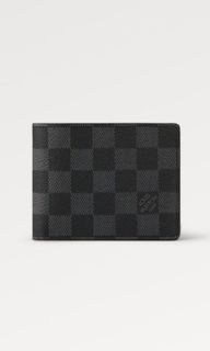 Used Louis Vuitton SPAIN , Authentic Men's Damier Graphite Black Slender  Wallet