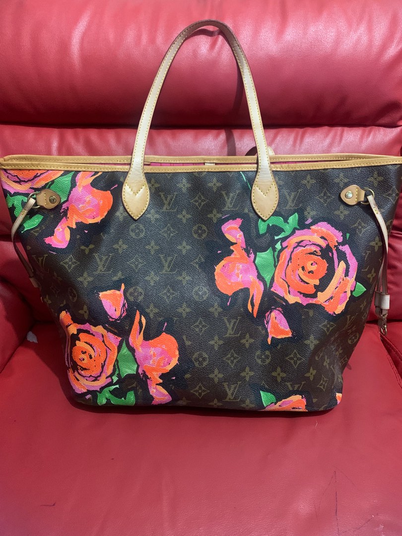LV Neverfull Limited Edition Stephen Sprouse with Wristlet, Luxury, Bags &  Wallets on Carousell