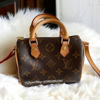 Louis Vuitton - Authenticated Nano Speedy / Mini HL Handbag - Cloth Brown Plain For Woman, Never Worn