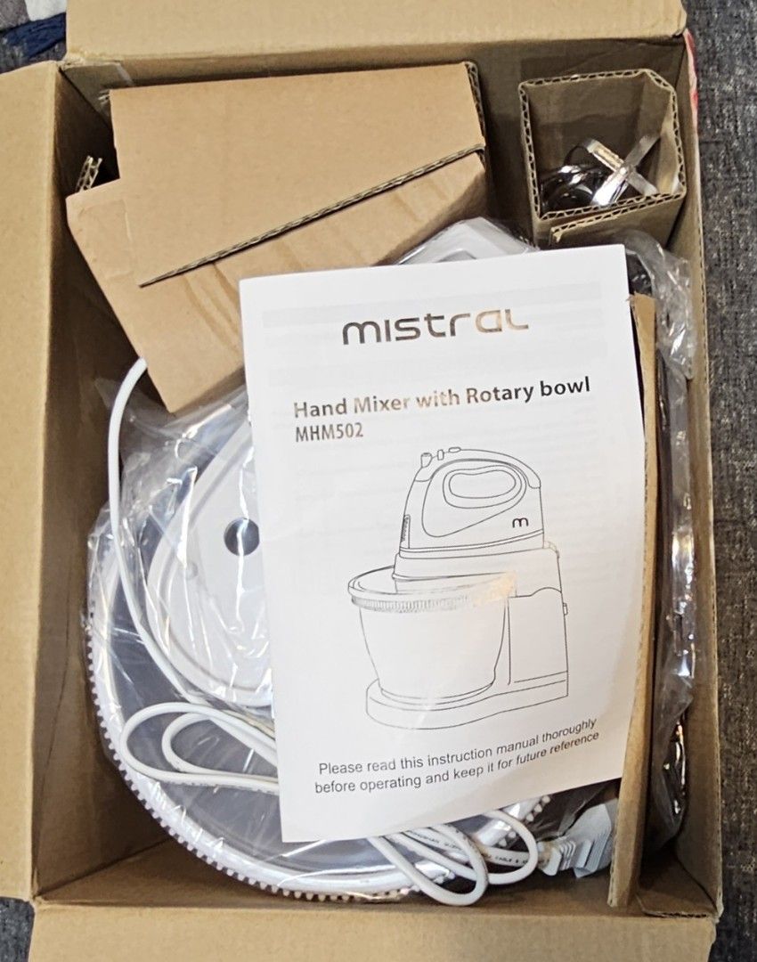 Mistral Hand Mixer with Rotary Bowl, TV & Home Appliances, Kitchen