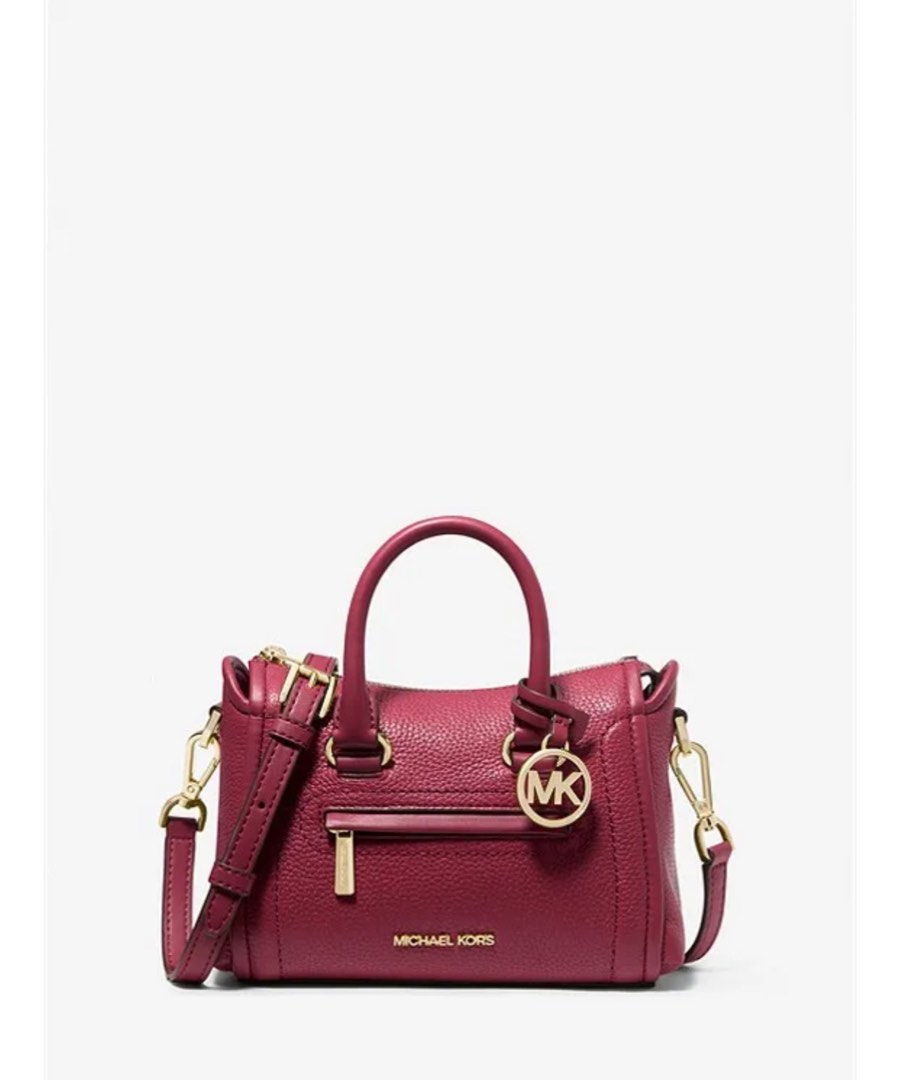 MK CARINE EXTRA SMALL PEBBLED LEATHER SATCHEL IN MULBERRY Women s