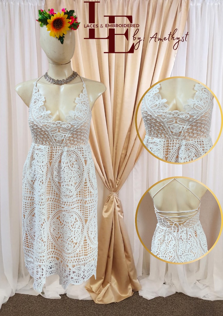 Moonlit night cross back crochet cami dress discount