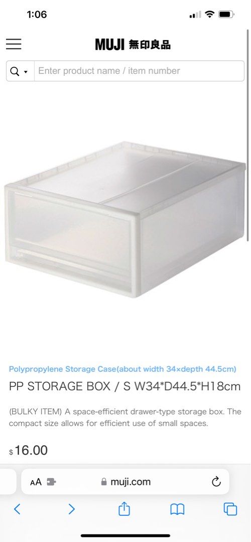 Muji Box Muji Storage Box x4, Furniture & Home Living, Home Improvement ...