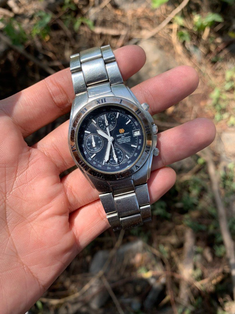 MURAH JAM TANGAN SWISS NAVY CHRONOGRAPH MILITARY ORIGINAL