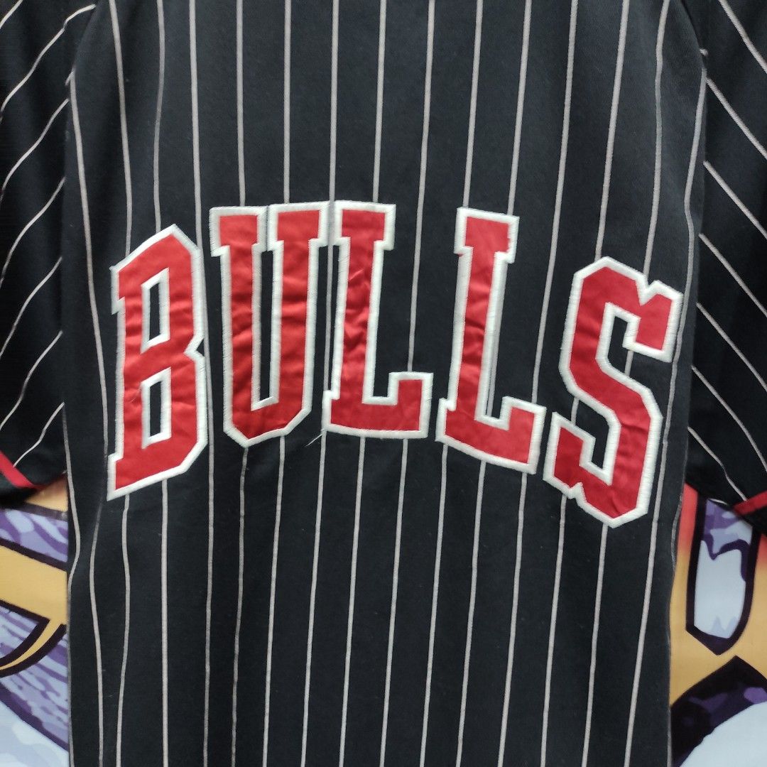 Chicago Cubs Pinstripe Vintage Starter Button Up Jersey. Throwback