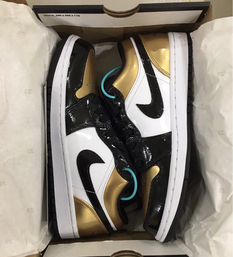 Nike AJ Jordan 1 Low Gold Toe Carousell