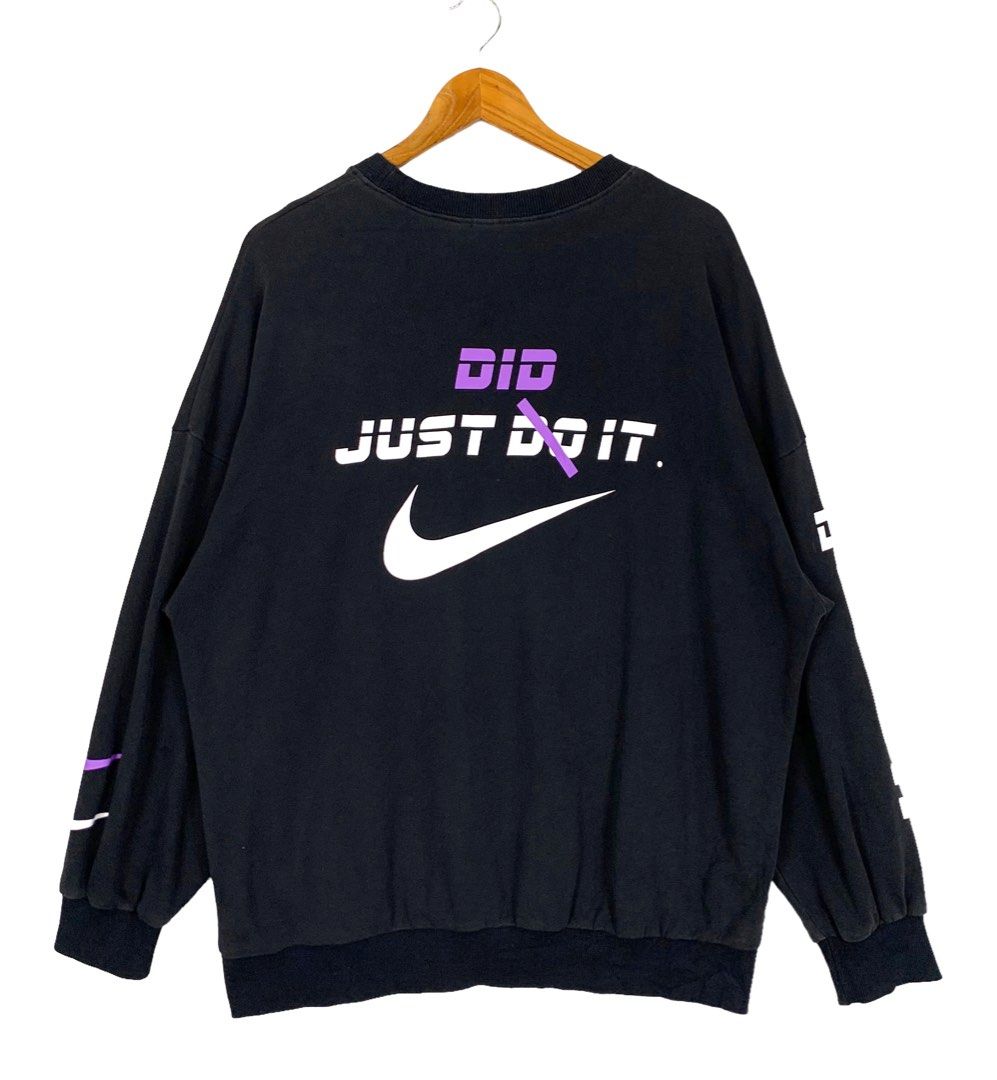 nike just do it sweatshirt purple