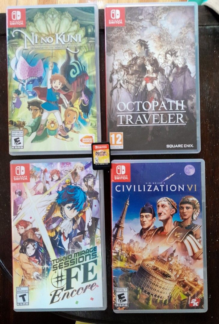 Nintendo Switch Games Package Deal (Category: Nintendo) located in Caloocan City. Submitted by rescommunis (Listing ID 1245592694, Image 2). Description: Take All Deal: Ni No Kuni: Wrath of the White Witch Octopath Traveler Dragonball FighterZ (cartridge only) Tokyo Mirage Sessions #FE Encore Civilization VI.