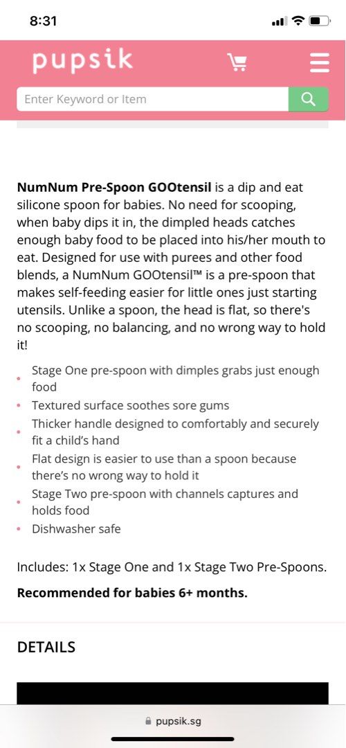 NumNum Pre-Spoon GOOtensil Silicone Baby Spoon (2 Pack) - Lilac