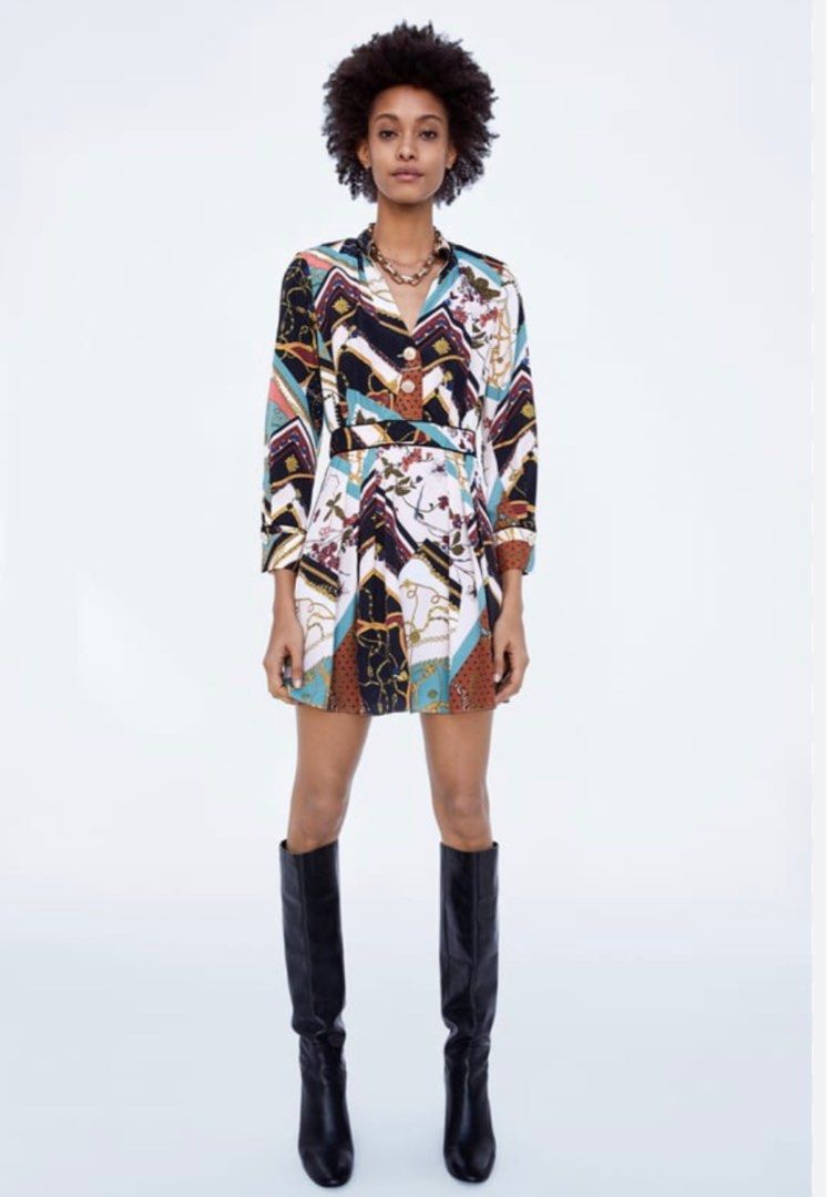 Zara patchwork print store dress