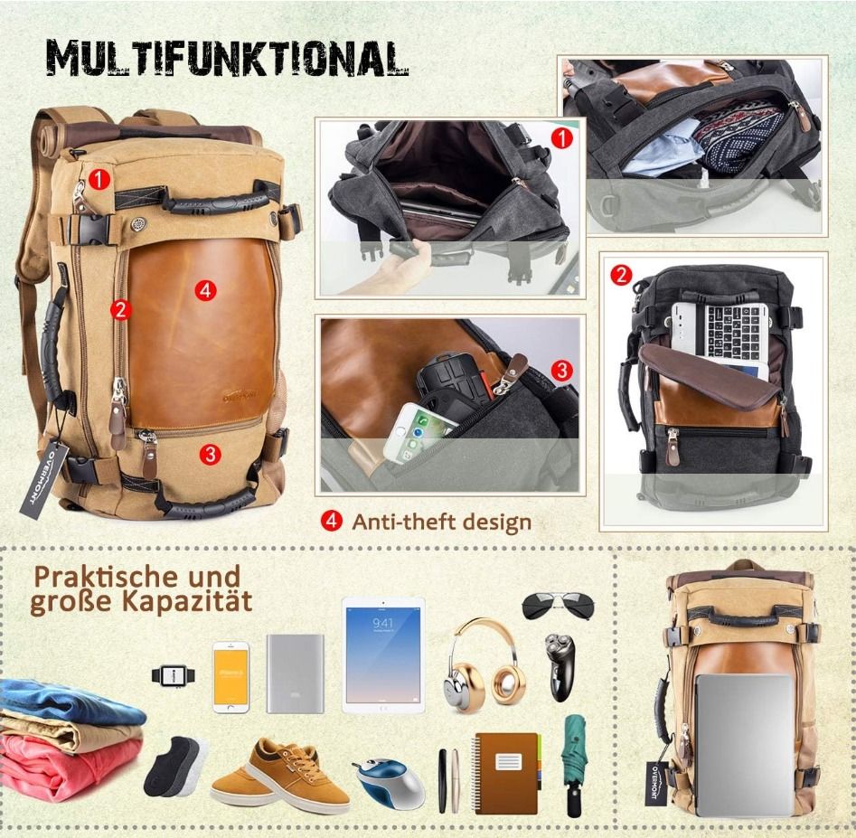 Overmont laptop on sale backpack
